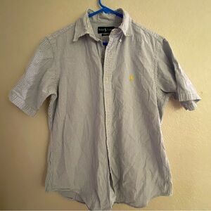Ralph Lauren Blue and White Button Down Shirt
